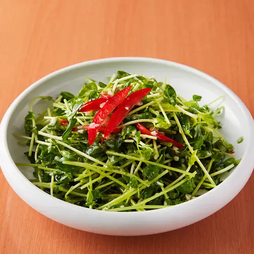 豚肉と五目野菜炒め/豆苗とニンニク炒め
