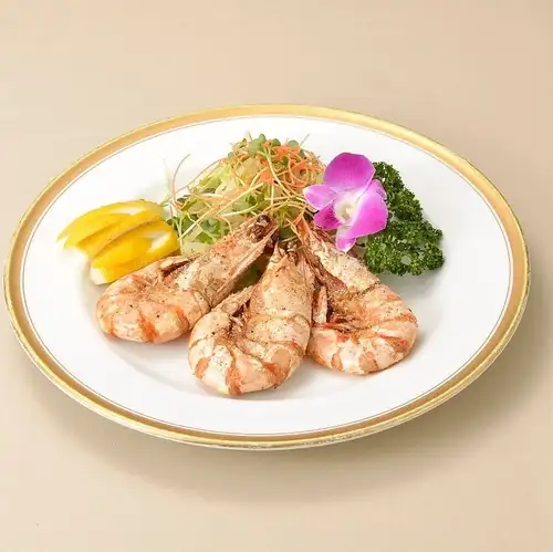 Salt-grilled shrimp with heads on (3 shrimp per plate)