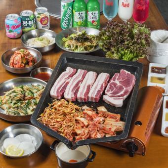 【歓送迎会に2H食べ飲み放題】ブランド栗豚サムギョプサル含む23種食べ放題＋30種飲み放題3636円