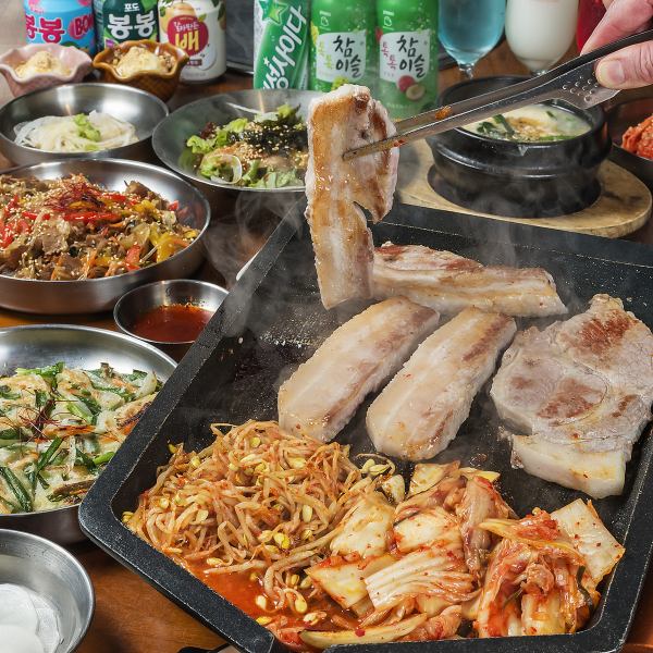 【저희 가게 제일 인기】 브랜드 밤돼지 사용 삼겹살 포함하는 약 20종 식방 3,080엔! 쿠폰으로 +1,320엔 음방 가능