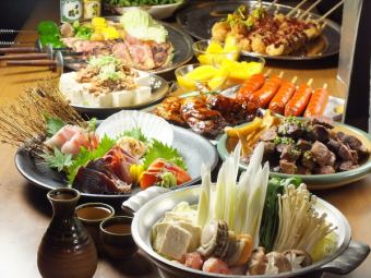 2500 yen sashimi & BBQ course