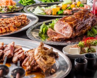 3000 엔 BBQ & BBQ 코스 ※ 뷔페 (별도 요금 500 엔 ~)를 붙일 수 있습니다.