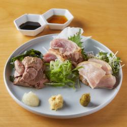 Assortment of 3 kinds of chicken sashimi