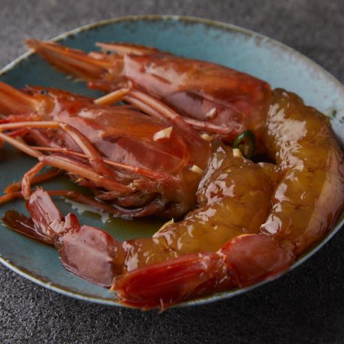 Sweet shrimp marinated in soy sauce