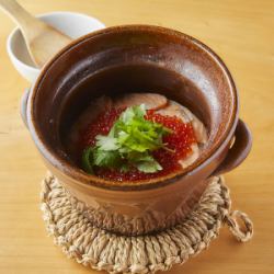 Homemade pickled salmon roe and salmon