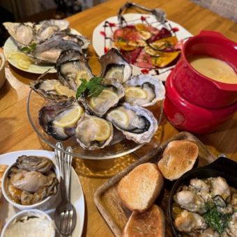 【組数限定&2h飲み放題付】当店人気NO1生牡蠣&チーズ料理食べ放題(2h)7150円
