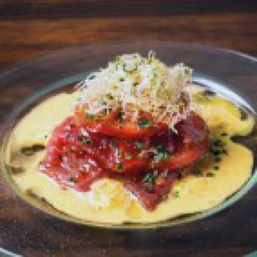 鮪とトマトのカルパッチョ