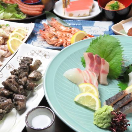[Recommended] 120 minutes [all-you-can-drink] included! 8-course course including 4 types of sashimi + salt-grilled angel shrimp, etc. 4,400 yen (tax included)