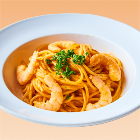 海老とトマトのクリームパスタ