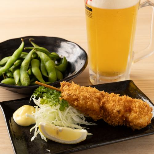 生中とヒレ串で、心も体もリフレッシュする至福の時間♪