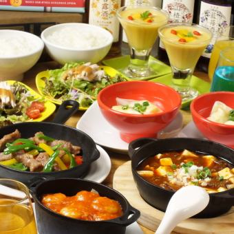 [Authentic Chinese cuisine! Frying pan Chinese course] [Includes one drink of your choice]