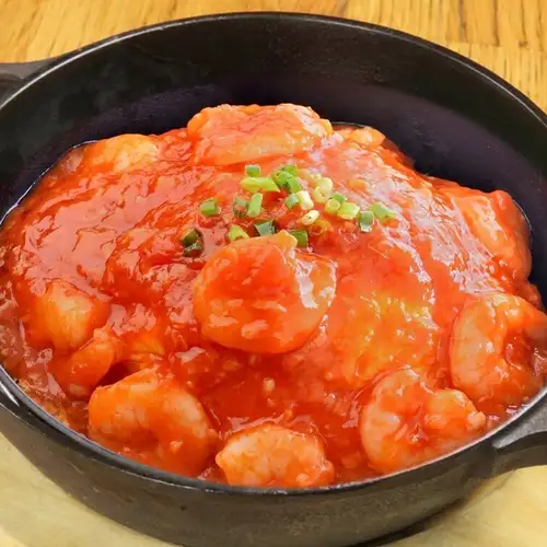 【熱菜】ふわふわ玉子と海老のチリソース（Stir-Fried Shrimp With Chili Sauce）