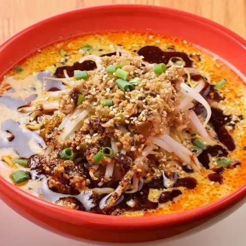 【麺類】黒酢のきいた麻辣担々麺（Original Spicy Sesame Soup Noodle And Chili Oil）
