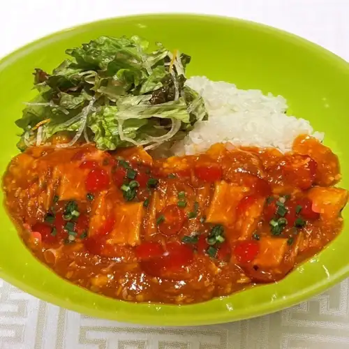 【VEGAN】大豆ミートと野菜のチリソースご飯（Soy Meat And Vegetable Chili Sauce Rice）