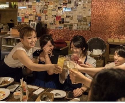 【大学生限定！新歓プラン】席時間１５０分（飲み放題１２０分）　料理５品付税込３９００円