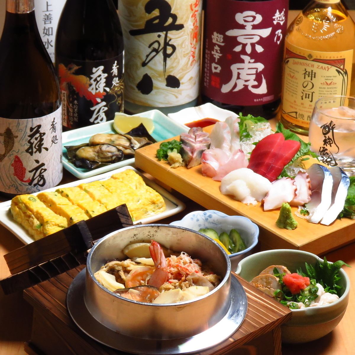 You can enjoy fresh seafood procured from Tsukiji and Toyosu.