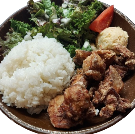 米粉竜田揚げ定食