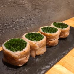 蒸し焼き野菜巻き　万能ネギ