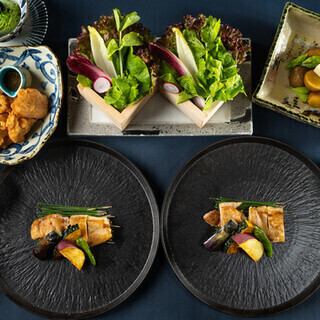 ネット予約限定価格【2時間飲み放題付(L.O30分前)】うまかハーブ鶏鉄板焼コース5,500円→5,000円