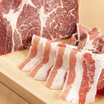 【ネット予約限定】アンガス牛＆三元豚＆旬野菜食べ放題＋飲み放題　2時間→2時間半に延長！！