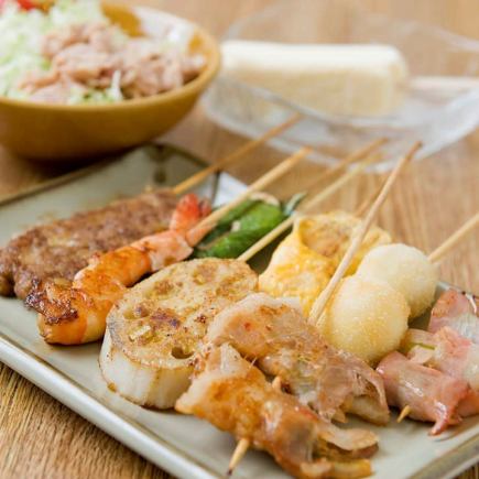 当日ＯＫ【串カツ・串焼き8本】Ｋ坊コース　1320円(税込)