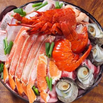 【飲み放題付き】びっくりちゃんこ鍋+串カツ・串焼き&お造り盛り合わせのDXコース 4980円(税込)