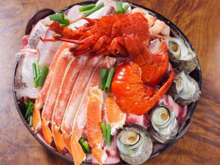 【飲み放題付き】びっくりちゃんこ鍋+串カツ・串焼き&お造り盛り合わせのDXコース 4980円(税込)