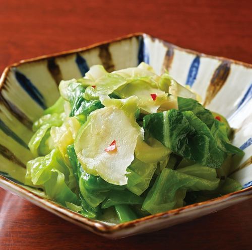 Chinese-style dressing of spring cabbage and pressed greens