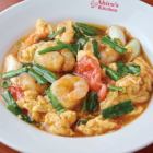 Shrimp, tomato and chive egg