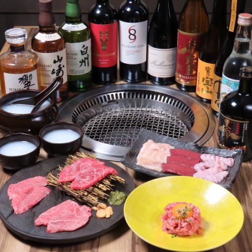 A variety of alcoholic drinks to go with your yakiniku!