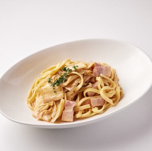 キムチベーコンクリームパスタ