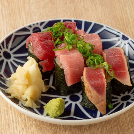 マグロ3種食べ比べ（中トロ・天身・漬け炙り）