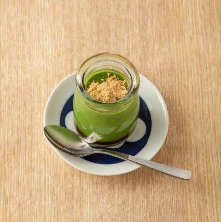 黒蜜きな粉の抹茶プリン