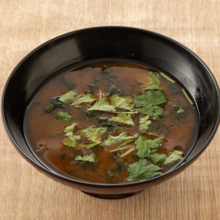 大名椀（あおさの味噌汁）