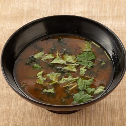 大名椀（あおさの味噌汁）