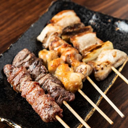 北海道産の肉を使用◎とりあえずコレ!【串もの 380円(税込)~】