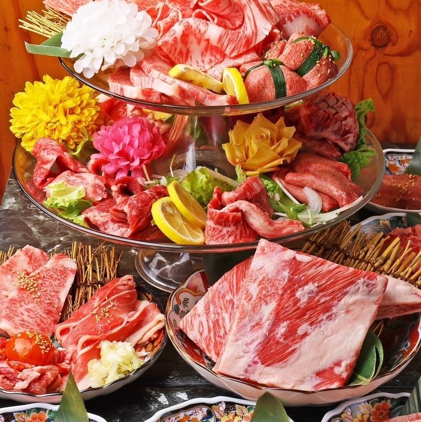 【白金自助餐】和牛生鱼片、排骨、裙边牛排等87种3,980日元♪