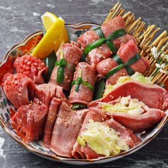 [All-you-can-eat tongue limited to 5 groups per day] For an additional 500 yen on the all-you-can-eat course, you can also enjoy 7 types of tongue, including green onion-wrapped tongue and single tongue.