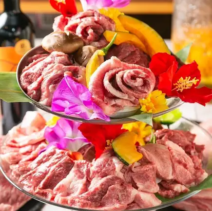 ★【和牛堪能コース】和牛カルビ・和牛中バラ・ユッケも！黒毛和牛&牛タン食べ放題147品コース