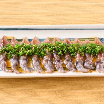 Firefly squid liver sashimi style