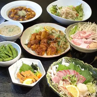 【120分飲放ビール付き】みんなでワイワイ忘年会・新年会大皿コース5000円