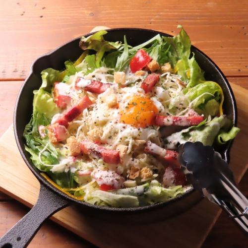 Warm ball Caesar salad