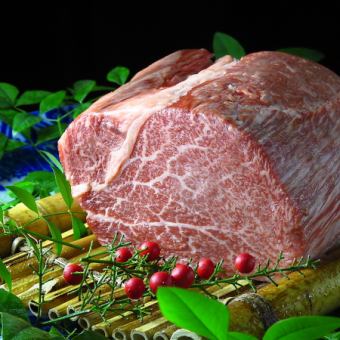 Charcoal grilled Matsusaka beef tenderloin and Kyoto vegetables