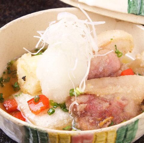 Deep-fried duck and Kujo leeks