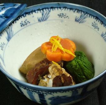 Imobou (cooked cod and shrimp potato)