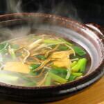 Kujo leek and loach hotpot