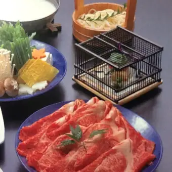 Matsusaka beef and matsutake mushroom shabu-shabu