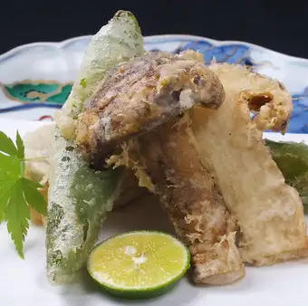 Matsutake mushroom and Kyoto vegetable tempura