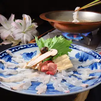 Matsutake mushroom and conger eel shabu-shabu