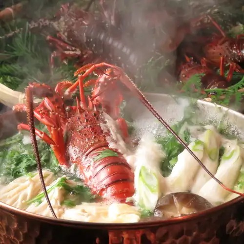 Kyoto vegetables and spiny lobster miso hot pot